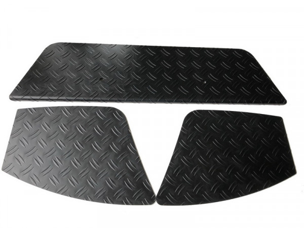 Alu Riffel Trittbretter/ Ladekantenschutz schwarz eloxiert für VW Amarok 3-teilig #10603BK
